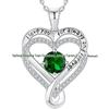 Eternal Heart S925 Sterling Silver Dubbelhalsband med Födelsestenhänge