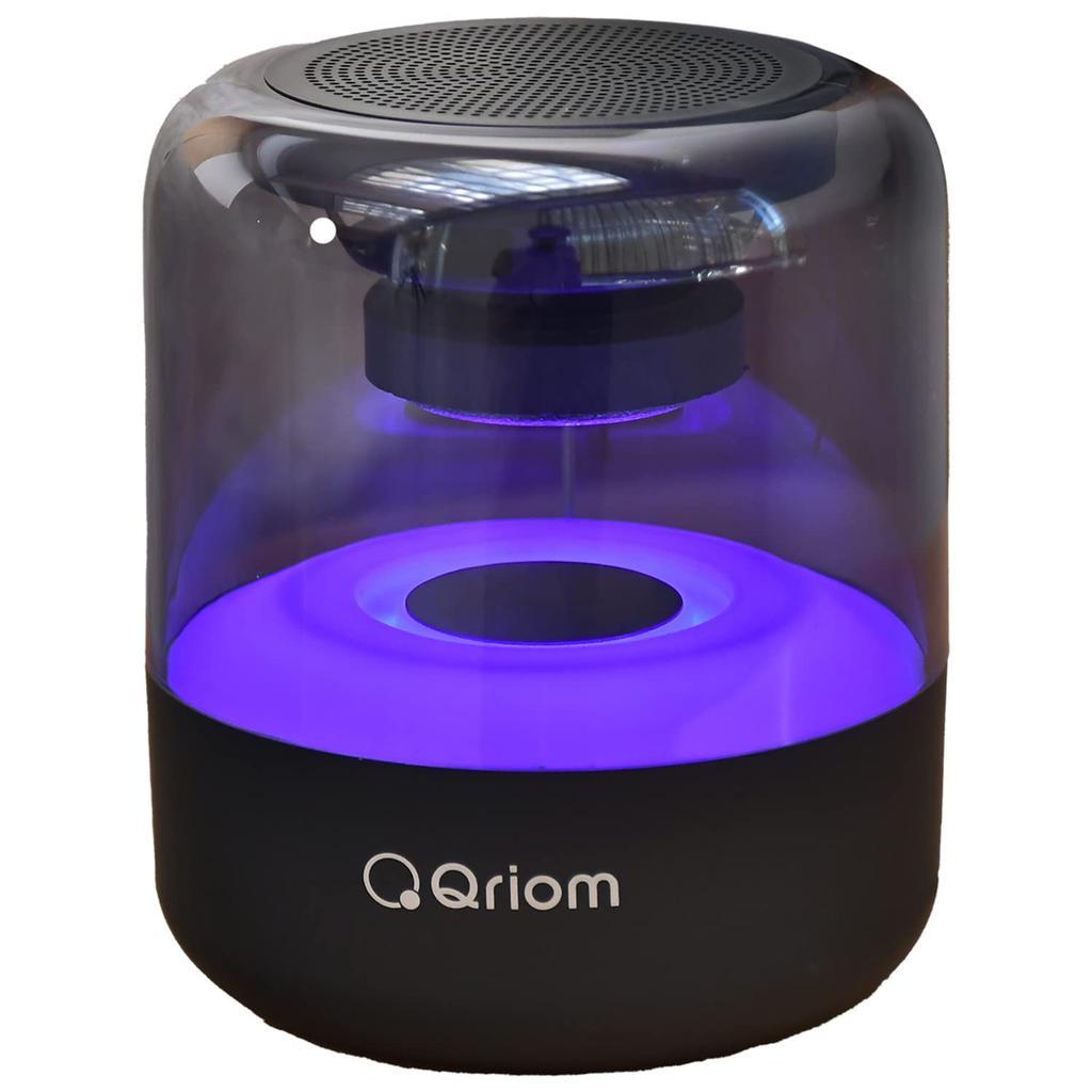 Yamazen QBS-120(B) Wireless Speaker, USB Rechargeable, Bluetooth, FM Radio, Built-in Speaker, 5-Color LED Light, Compact