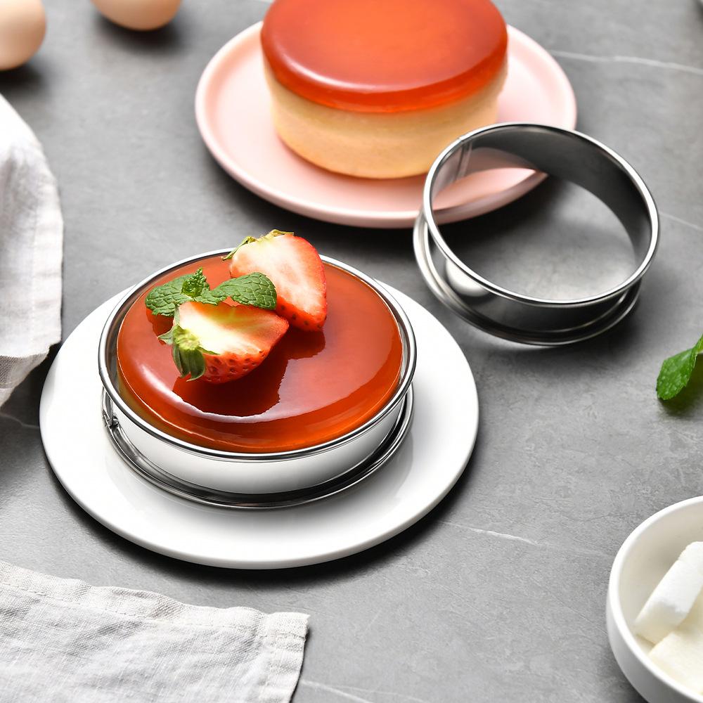 304 Stainless Steel Round Mousse Ring Household Chiffon Cake Mold Cake Tart Ring Double Rolled Cookie Molds