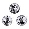 Witch Brooch Gothic Enamel Pin Punk Styles Black Cats Designs Jewelry Accessory For Halloween Outfit Decoration