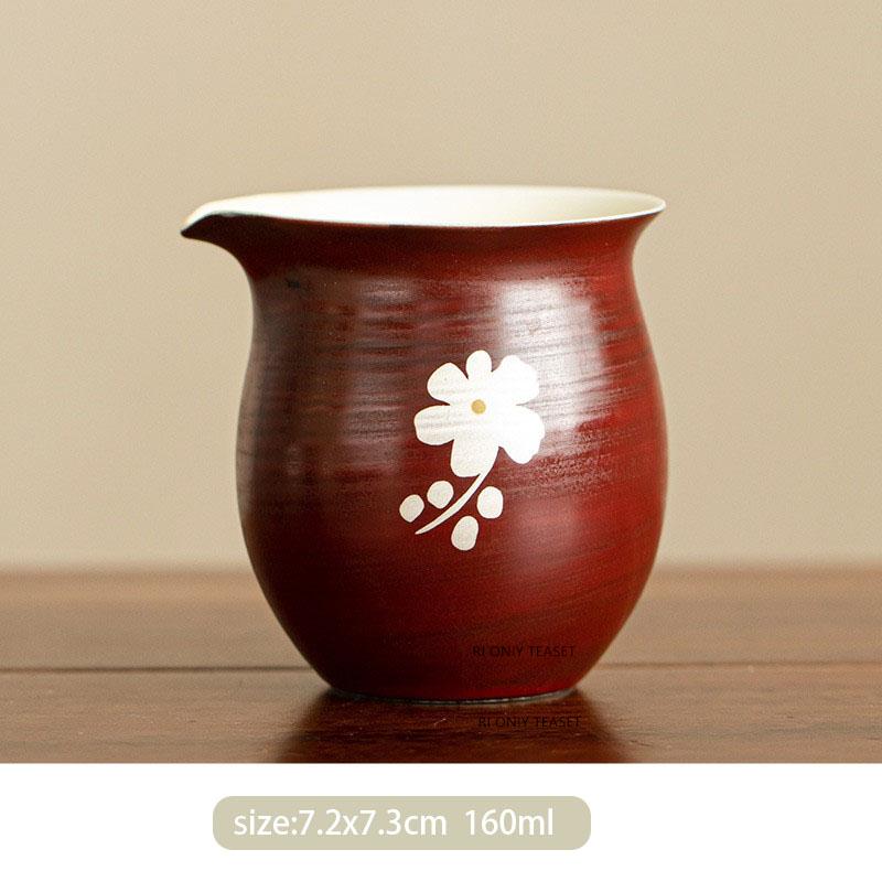 

Chinese Retro Ceramic Gaiwan Fair Cup Handmade Plum Blossom Tea Tureen Portable Tea Bowl Master Teacup Household Teaware 130ml