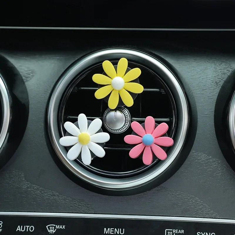 Cute Flower Aromatherapy Car Air Outlet Decoration Perfume Clip Air Freshener Colorful Flora Decor Auto Accessories