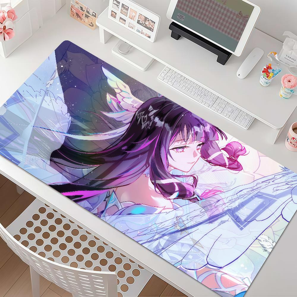 Anime Columbina Mouse Pad Xxl NonSlip Gaming Desk Mat Laptop Keyboard Tray Office Pc Genshin Impact Hd Print Black