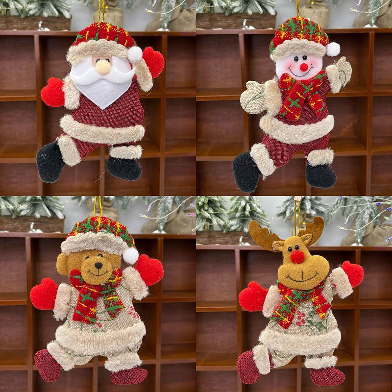 Christmas Dancing Dolls: Old Man, Snowman, Reindeer, Bear, Cloth Art Tree Ornaments, Accessories