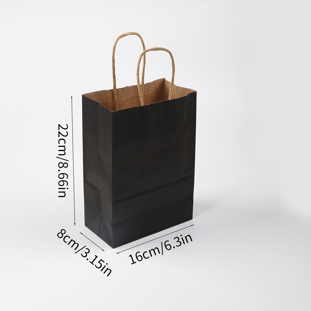 

5/24Pcs Kraft Paper Bags Black Blue 16x22x8cm Reusable Gift Bag with Handle for Birthday Party Favor Wedding Christmas Shopping 5Pcs&Other чорний