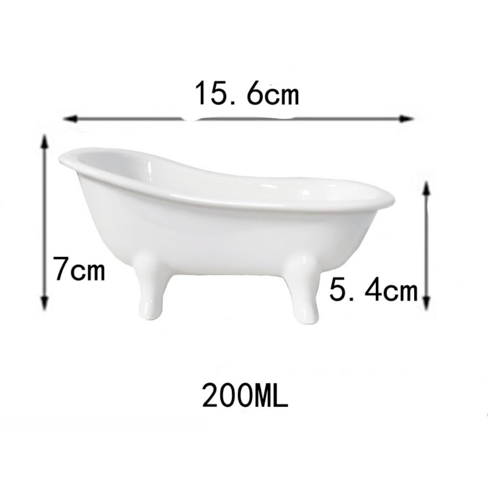 

Ceramic Bathtub Shape Ice Cream Bowl Set - Decorative Bowl for Fruits Snacks Yogurt Appetizers Condiments Side Dishes білий