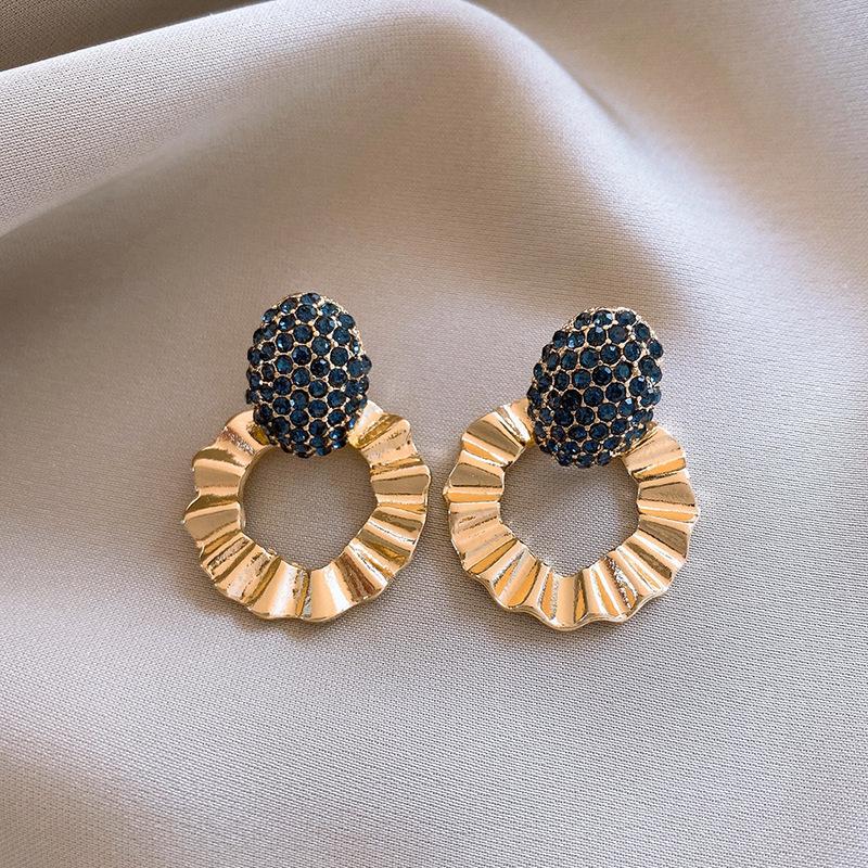 Silver Needle Zircon Geometric Tassel Earrings: Luxurious High-End Fashion Earrings for Women