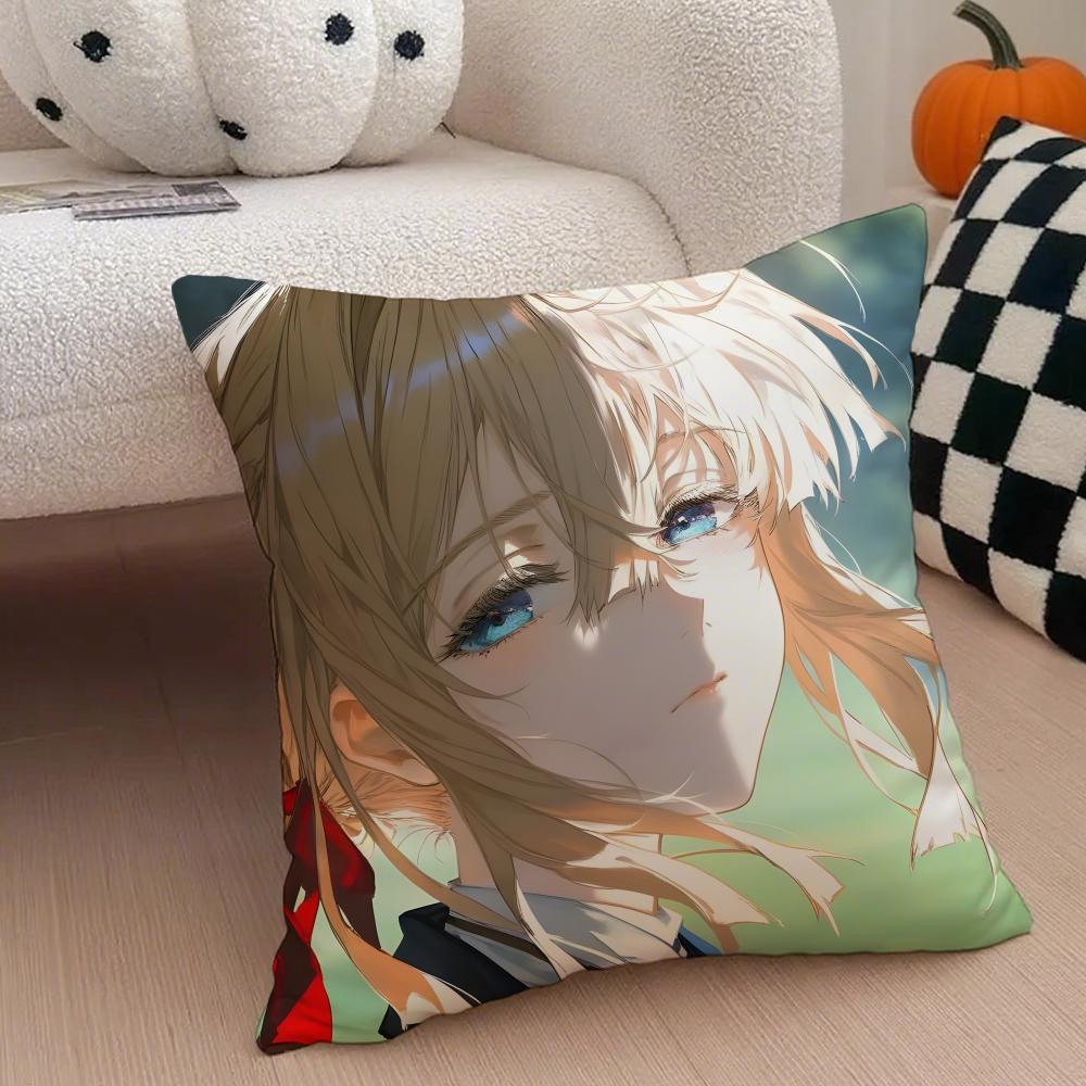 Comely Beautiful VViolet Evergarden Cushion Cover Throw Pillow Cover Hidden Button Durable Polyester Chair Cushion