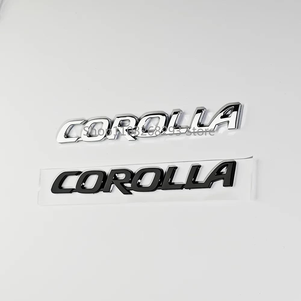3D glossy black silver letters For  Corolla Trunk Emblem Badge Stickers  car accessories modified car sticker