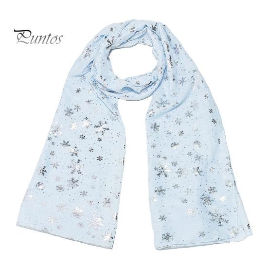 Feiertags-Accessoire Glitzernd Funkelnd Folien-Schneeflocken-Print Schal für Damen, Weihnachten Atmungsaktiv Kaltwetter-Thema Schal Wickel, Herbst Winter