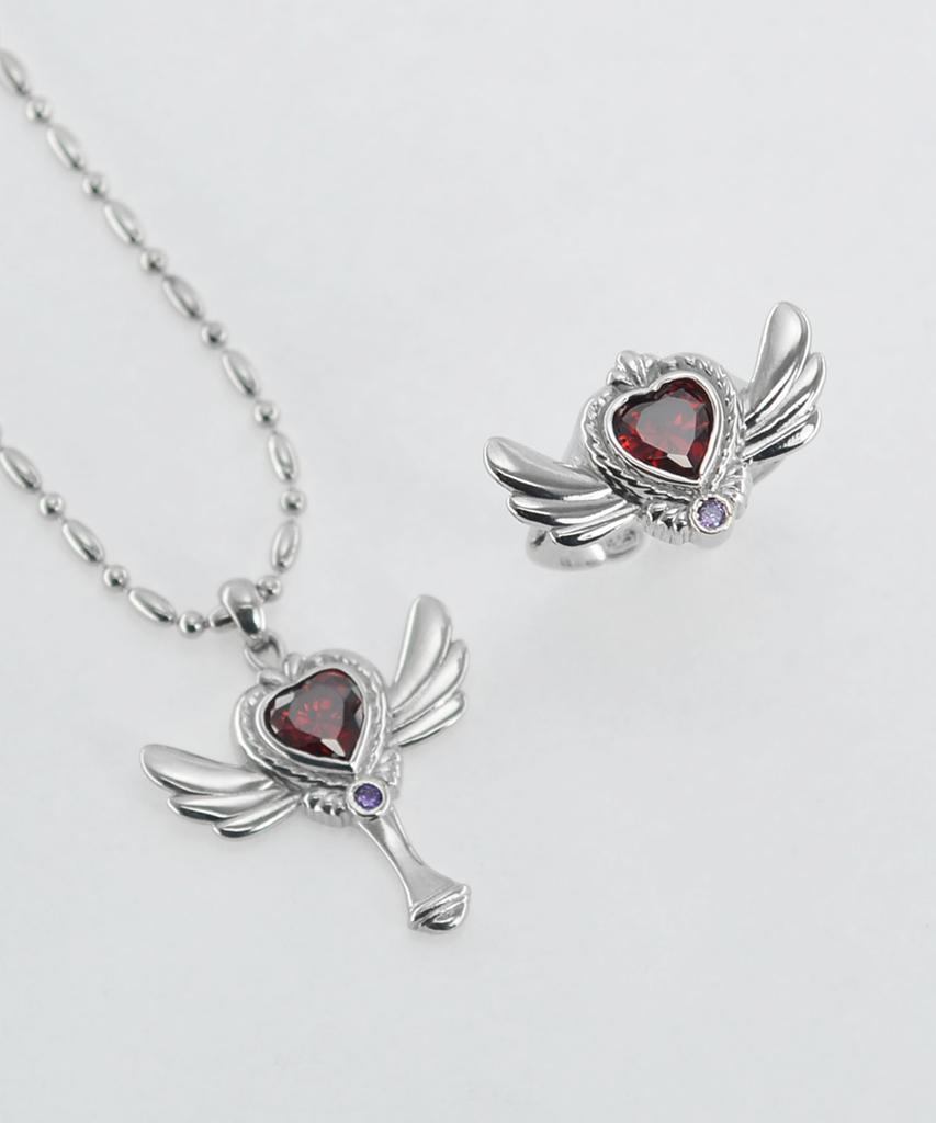 Vivus Lucia Wings 2 Love R Red Silver Ring