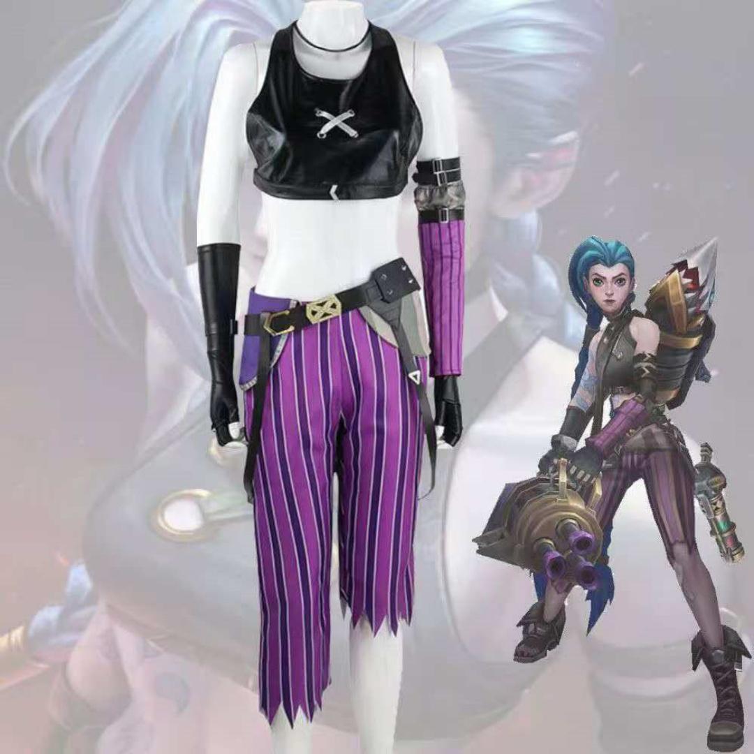 

Костюм для косплею на Хелловін LOL Coswear League Of Legends Битва двох міст Джинкс Костюм для косплею Гра Аніме Гра Кос S чорний