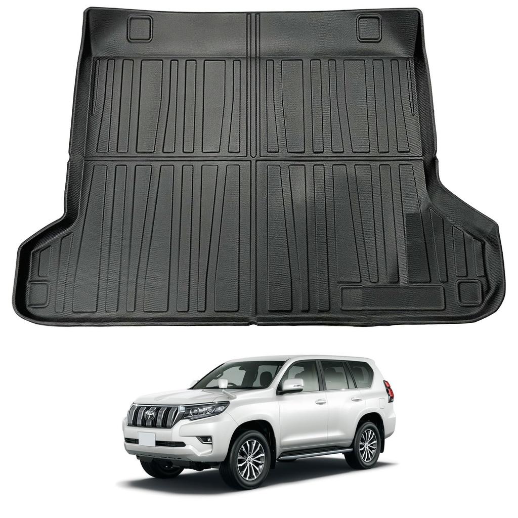 Wellvie Classy Prado 150 Series Luggage 3D Trunk 3D Molded Interior Trunk Floor Custom Luggage Car TPO Car Car Parts (Late/Early Models) 5-Seat Mat,