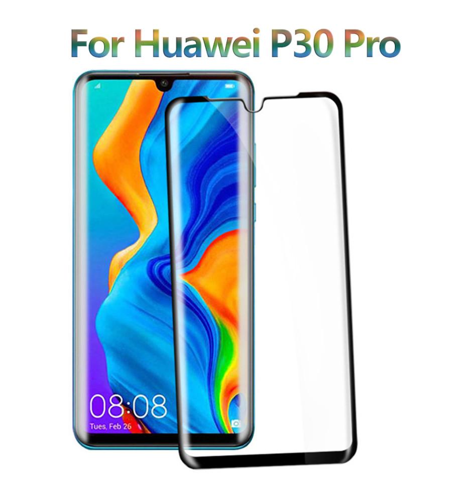 2 Pezzi Pellicola in Vetro Temperato Protezione Schermo Intero Bordo Nero Per Huawei P30 Pro