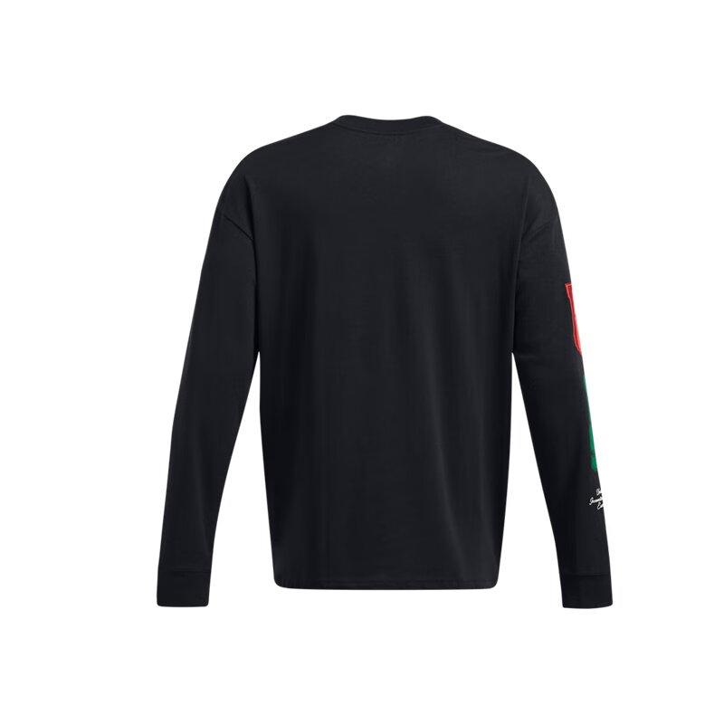 Under Armour Collegiate Script Comfortable Loose Long Sleeve T-Shirt Men Tops Black 1388093-001