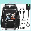 Stilvoller Cuphead Rucksack mit USB-Ladeanschluss für Kinder und Jungen für den Schulgebrauch