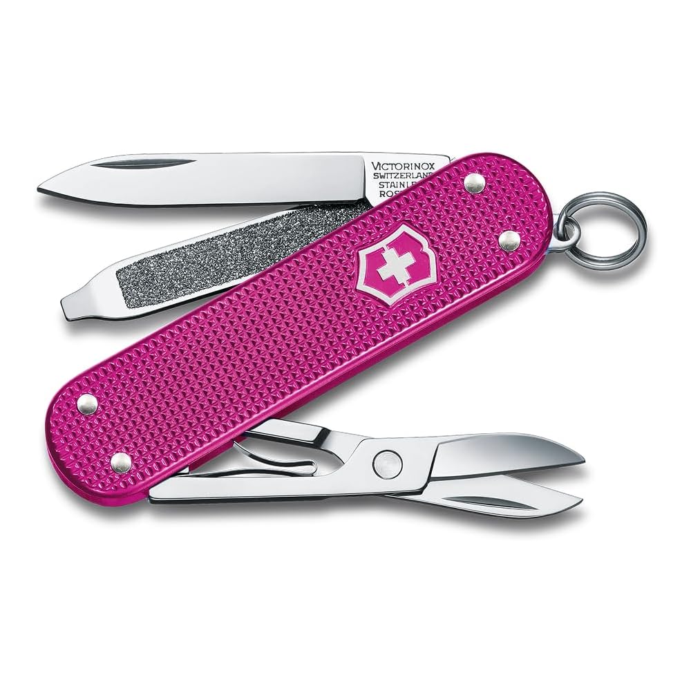 Victorinox Classic Alox Flamingo Party Swiss Army Knife 5 Functions Compact Lightweight Multi-Tool