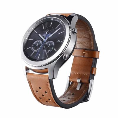 Watchband 22mm Hole Genuine Leather Watch Strap for Samsung Gear S3 Band Bracelet for Xiaomi Huami Amazfit Pace Stratos 2 Amazfit 2 Band
