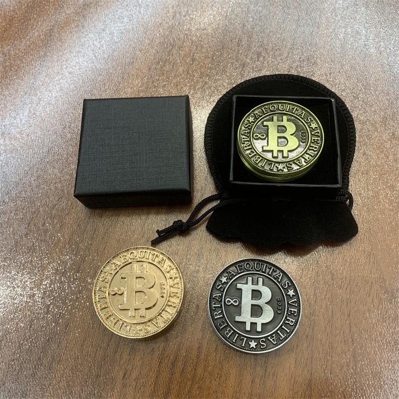 EDC Hand-Push Bitcoin Sound Coin Model: Creative Pop Toy for Stress Relief