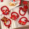 Bracelet New Year Elastic Hair Band Plush New Year Children Headwear Creative   Girls/Women