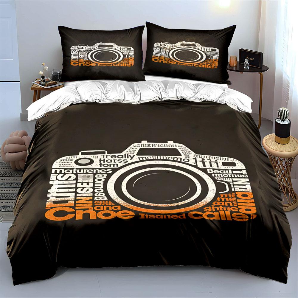 Camera and Typography Design. Bedding Sets Duvet Cover Sets Duvet Covers Pillowcases(1 * Duvet Cover 2 * Pillowcases, Without Duvet Insert)