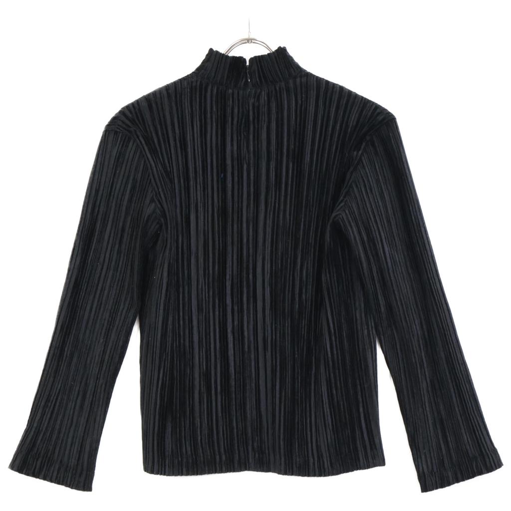 ISSEY MIYAKE Black IM32FJ926 Pleated Long Sleeve Top Polyester tops 2 blackUsed