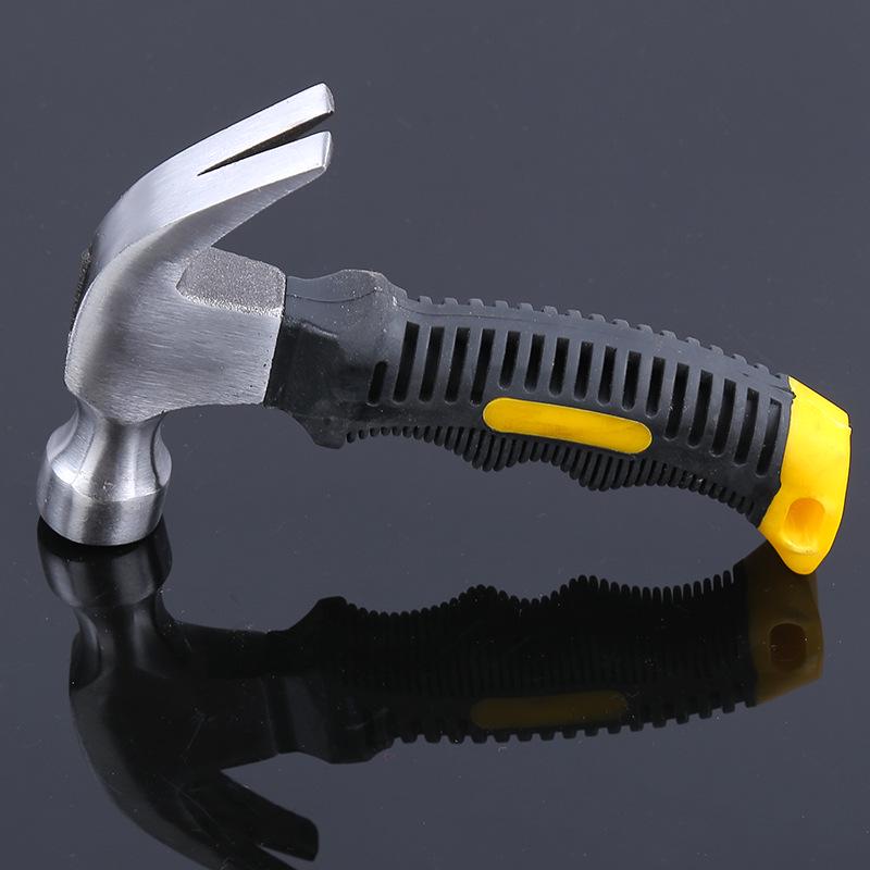 Mini Claw Hammer with Plastic-Coated Handle for Woodworking and Nail Pulling