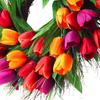 Artificial Tulip Wreath Spring Door Wall Decor