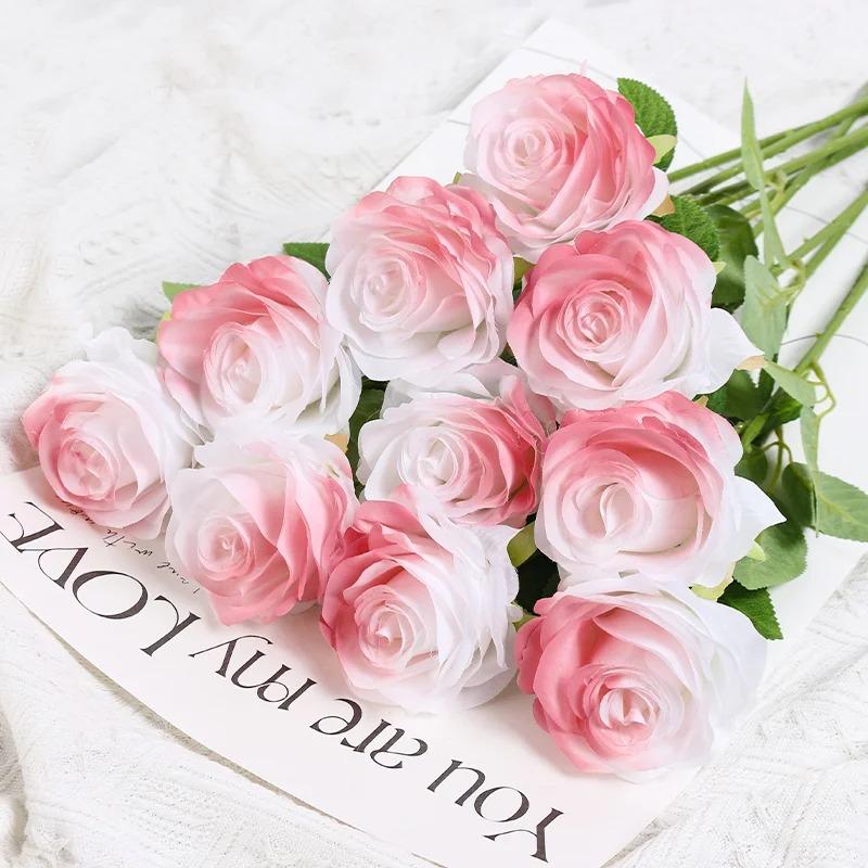 3/5Pcs Artificial Rose Flowers Bouquet For Home Room Decor Bridal Wedding Bouquet Centerpieces Flower Garden Floral Arrangement