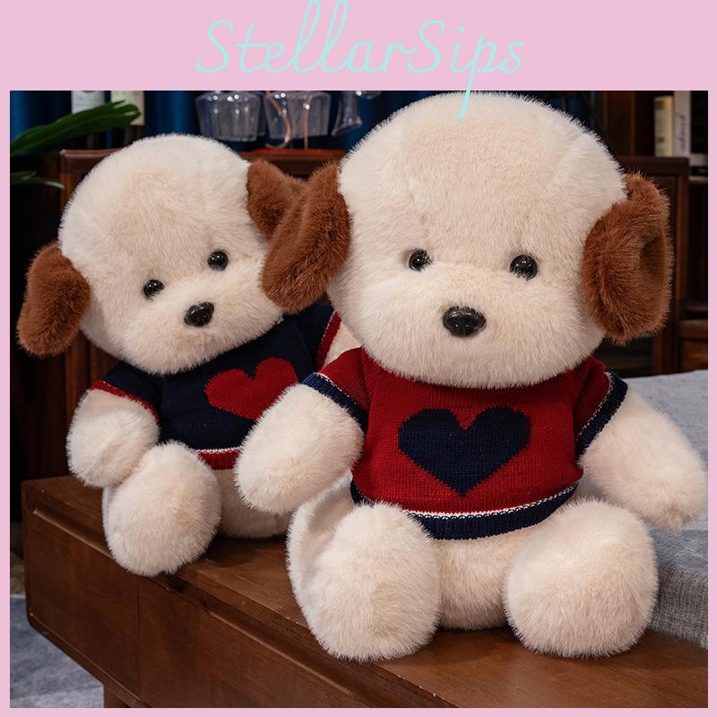 Dog Plush Sweater Toy Cartoon Stuffed Animal Doll Decoration Kids Cute Gift