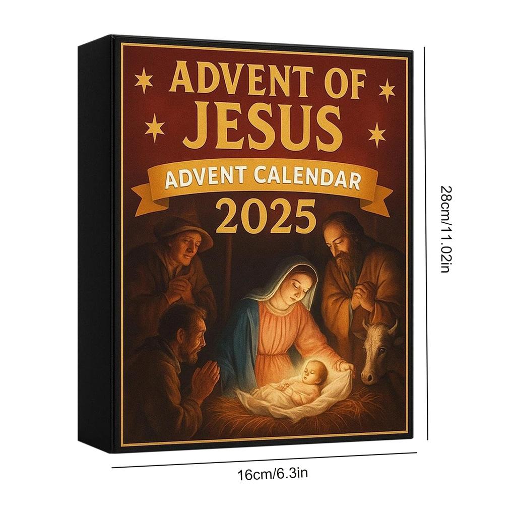 Jesus Christmas Countdown Calendar with 24 2D Acrylic Ornaments Christmas Advent Calendar Christian Advent Calendar for Kids
