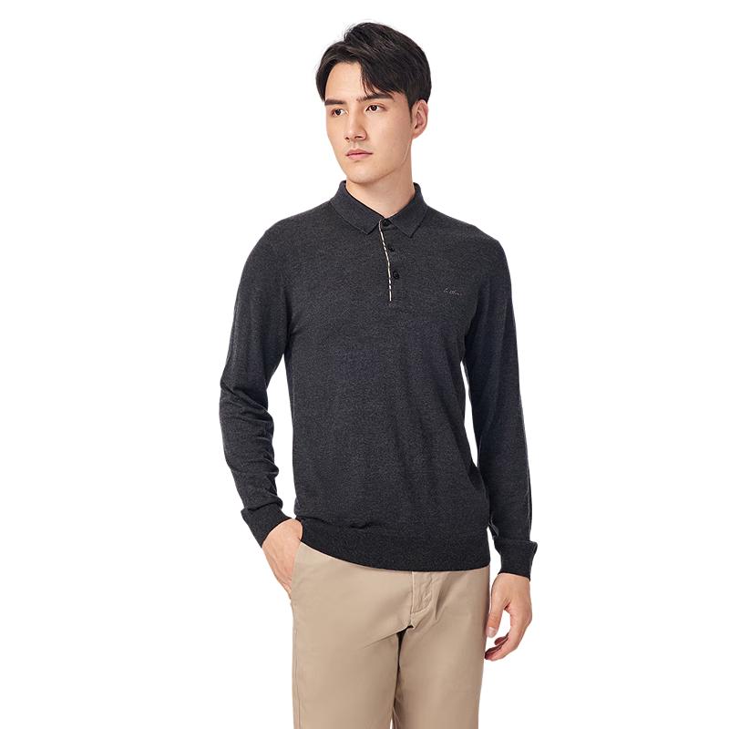 Hodo Men's Silk & Wool Blend Long-Sleeve Polo Sweater