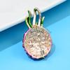 Rhinestone Pitaya Jellyfish Brooches For Women Fruit Pin Enamel Fashion Jewelry High Quality New Arrival