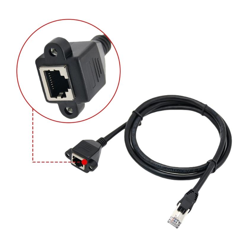 RJ45 Ethernet Extension Cable Cat6 Male to Female Shielded Screw Panel Mount Gigabit Internet LAN Networking Cable