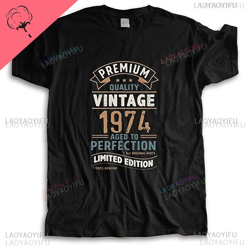 Mens Luxury Tshirt Vintage Year 1974 - Limited Edition 49rd Birthday Mens Funny T-Shirt 50 Year Old T Shirt Summer Tops Tees