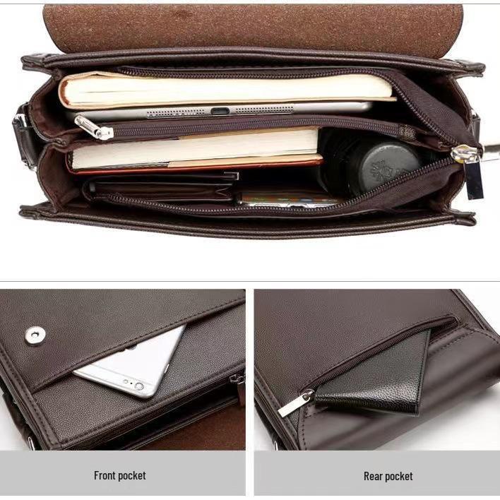 Sac bandoulière pour homme en cuir PU - Affaires Décontracté, Élégant, Polyvalent et Léger de Luxe pour le Voyage