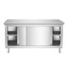 Τραπέζι Εργασίας Κουζίνας από Ανοξείδωτο Ατσάλι με Αποθηκευτικό Χώρο