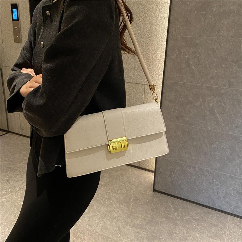Fashionable Women S Shoulder Bag Simple Crossbody Bag Metal Buckle Ornament Daily Compact Square Bag Premium Durable