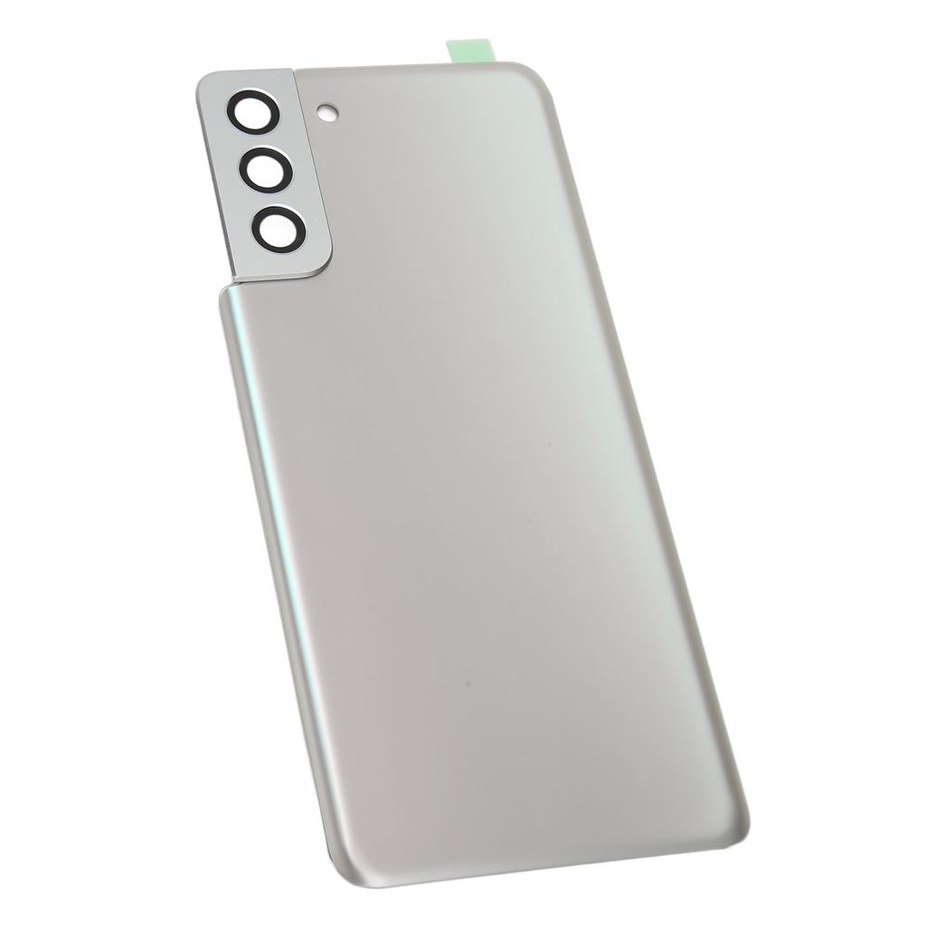 Replacement Back Glass Cover for Samsung Galaxy S21 Plus Rear Glass Door Cover with Pre Installed Camera Lens Silver