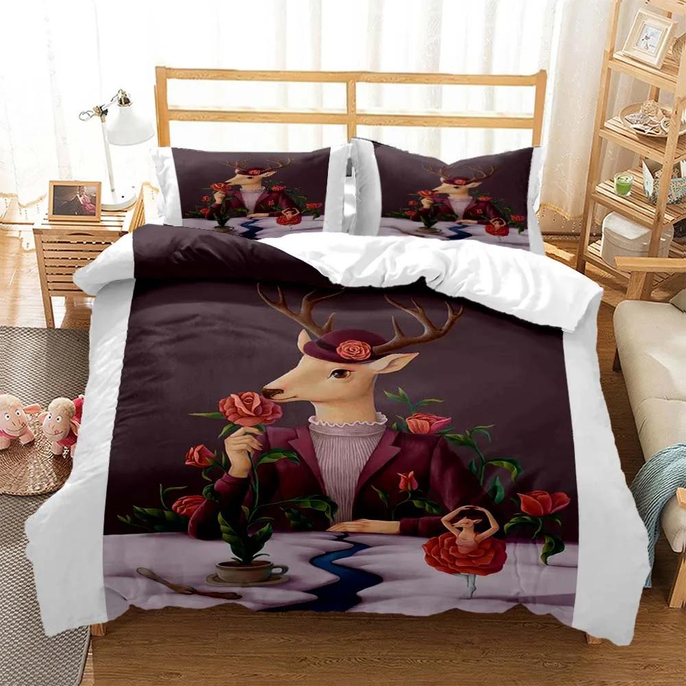 

Лось Бог Удачи Мягкий и Удобный Настраиваемый Пододеяльник Комплекты Постельного Белья Комплект Постельного Белья Роскошное Покрывало Персонализированное Постельное Белье EU single(135x200cm)