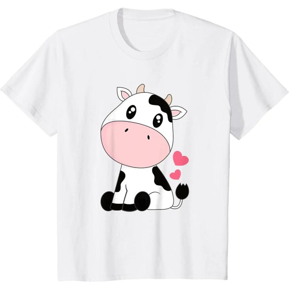 Cute Kawaii Cow Print Black White Cow Animal T-Shirt