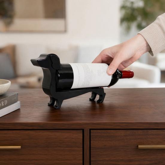Yousheng Dachshund Wine Rack, Dog Shape Bottle Holder for Countertop, Creative Animal Home Bar Decor Gift for Wine Lovers