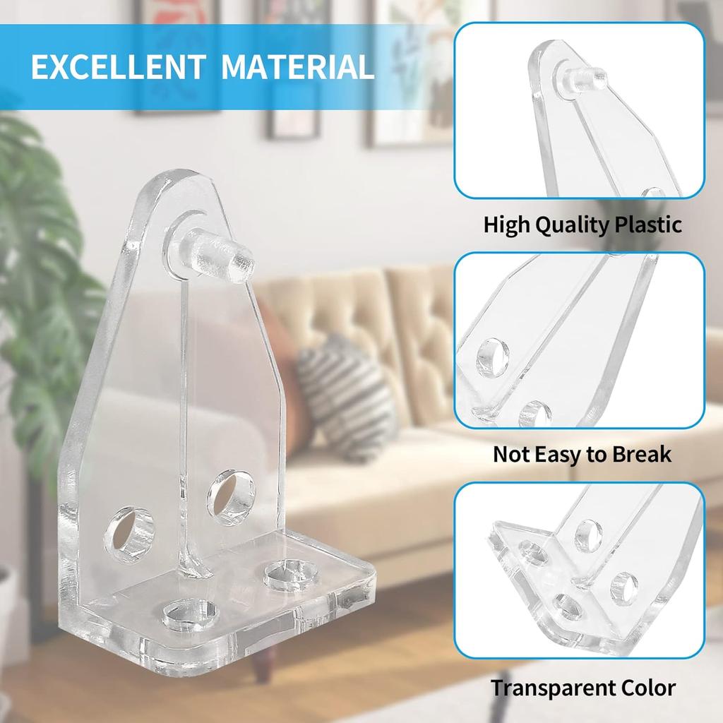 Waziaqoc 10PCS Hold Down Brackets for Mini Clear Plastic Blinds Bottom Rail Hold Clips for 1 Inch Blinds Shades