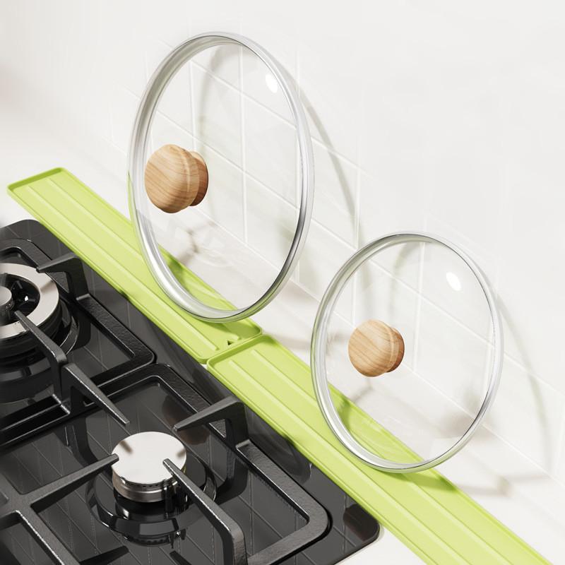 Kitchen Cooking Bench Narrow Slit Pot Lid Anti Dirt Pad Pot Lid Storage Mat Pan Shovel Placement Pad Countertop Placement Mat