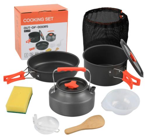 Oem Outdoor Water Kettle Camping And Picnic Equipment Complete Set Of Pots Portable Butane Stove For Outdoor Tea Brewing Pot