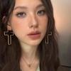 Big Hollow Cross Drop Statement Earrings for Women Statement Dangle Studs Earring Lightweight Fashion Punk Holiday Jewelry