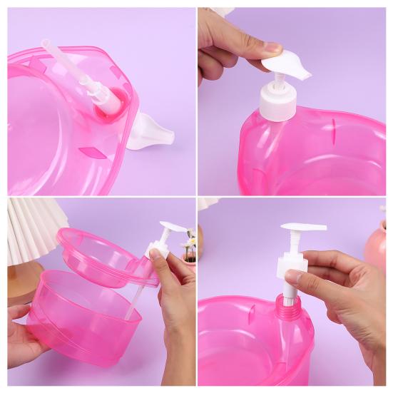 Kitchen Soap Dispenser with Quick-Drying Sponge Holder Quick Drying Removable Refillable Drip Tray One-Hand Operation Anti-Slip Base Kitchen