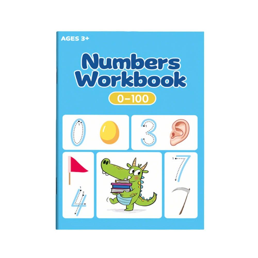

New 0-100 Numbers Workbook Pen Control Training Daily Calligraphy Practice Books 48 Pages Learning Writing Skills Exercise Book бежевий