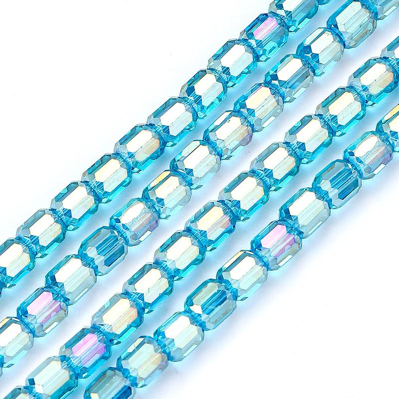 8mm Glass Column Beads Crystal Barrel Faceted Loose Spacer Craft Beads for Bracelet Necklace Earring Wind Chime Jewelry Making