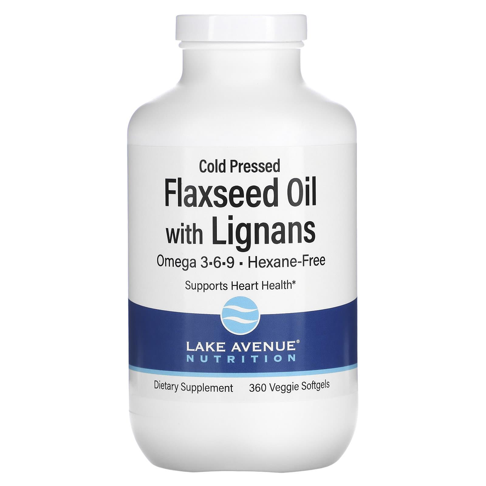 

Cold Pressed Flaxseed Oil with Lignans 1G Veggie Softgels 360